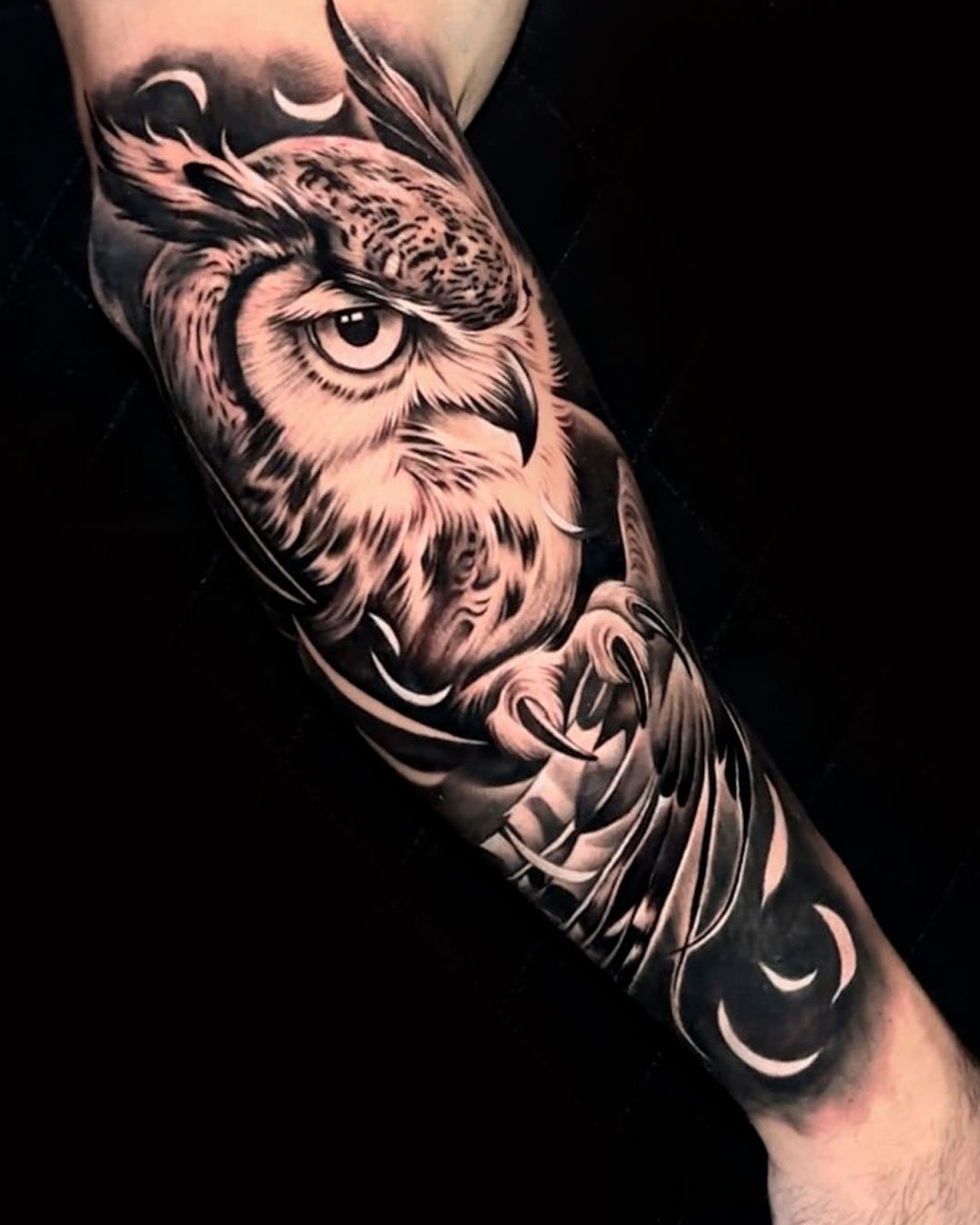 Owl realism tattoo